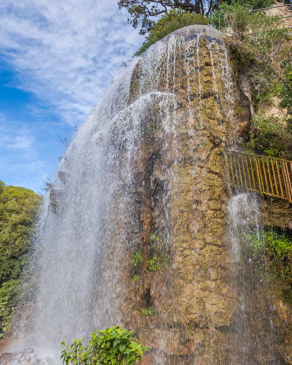 Castle Hill Waterfall seen on a tour of Nice France