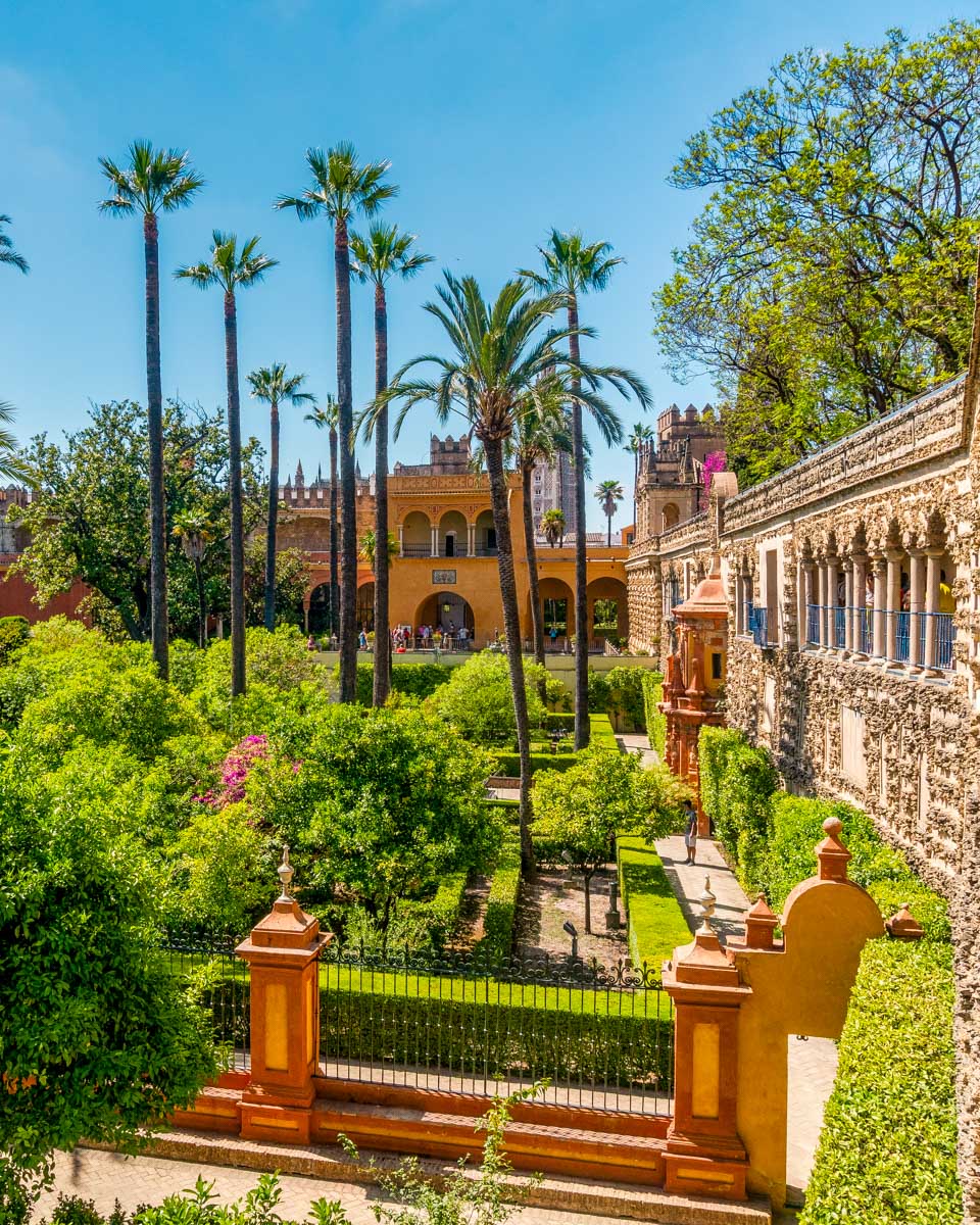 Gardens around the Royal Alcazars of Seville in Seville Spain