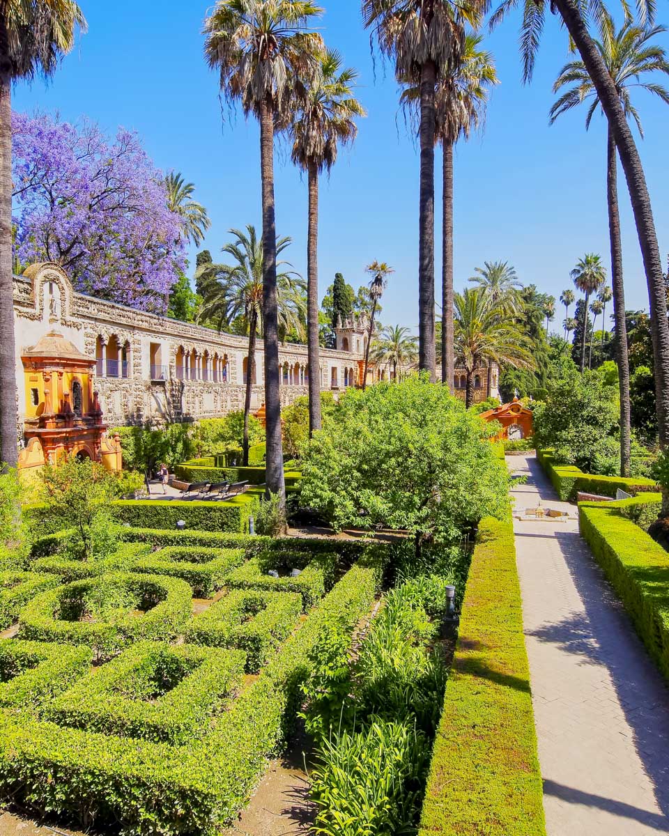 Gardens in Alcazar of Seville, Spain