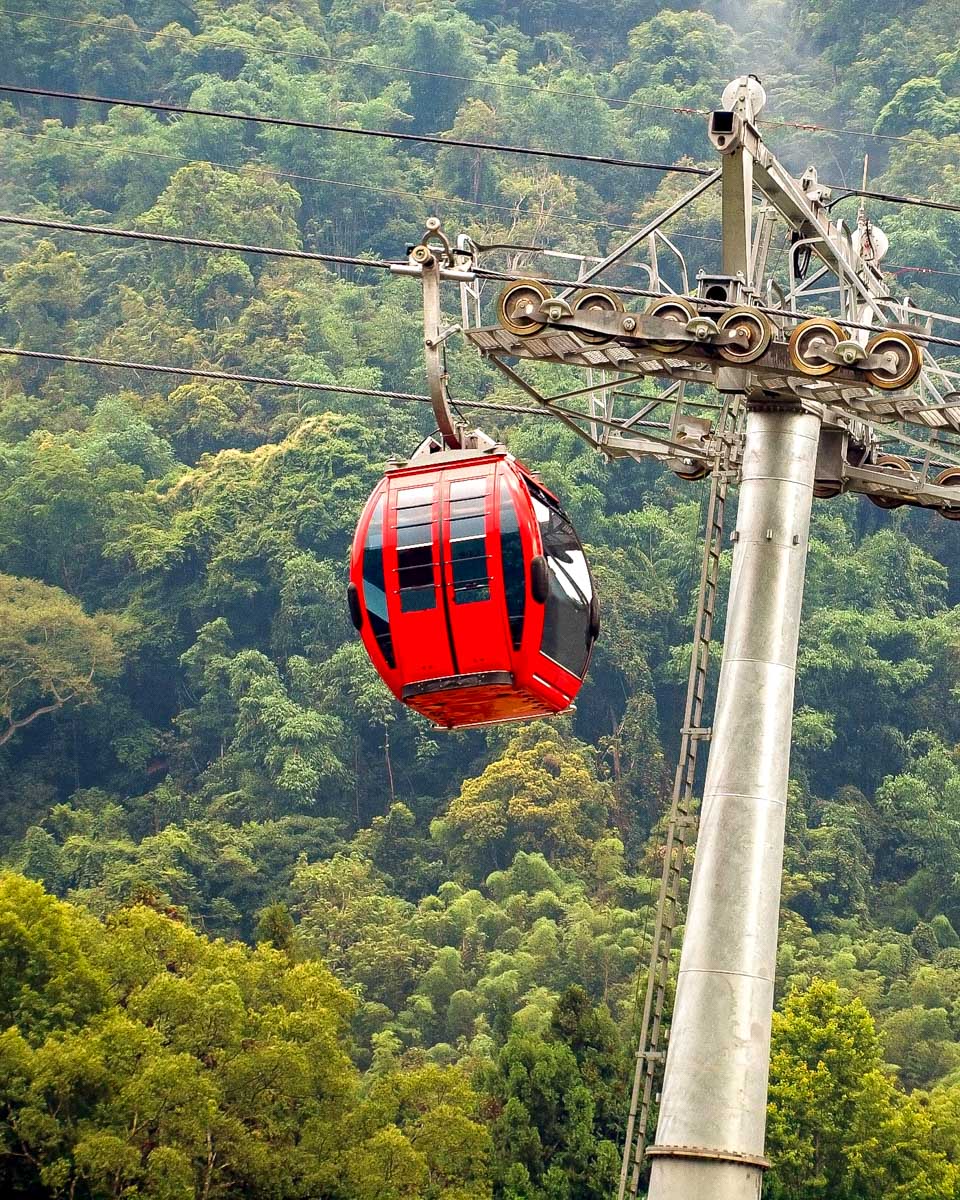 Mutianyu cable car seen at the great wall on a tour from Beijing China