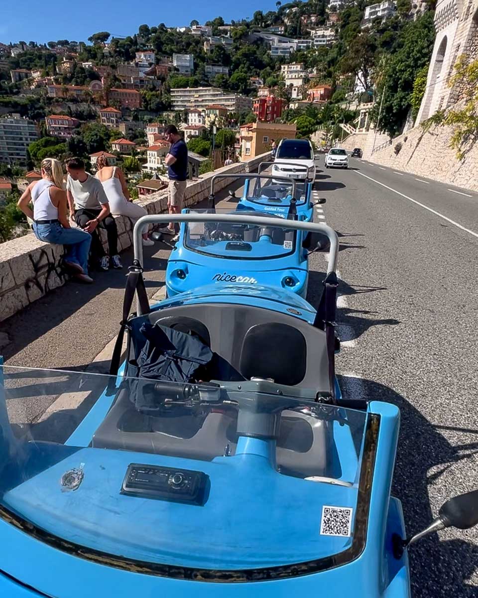 Nicecar cars parked on the road on a tour from Nice France
