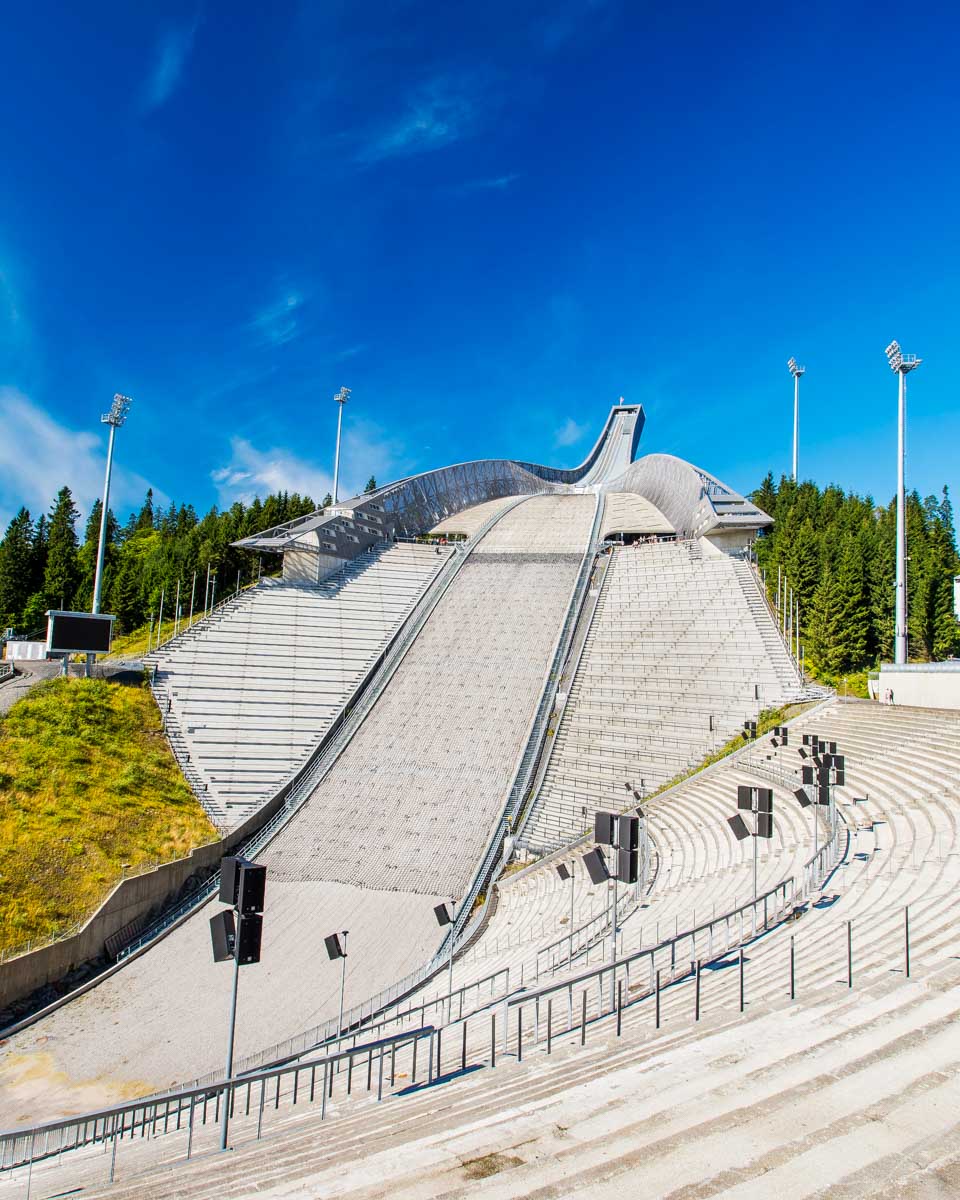 Oslo ski jump seen on a tour of Oslo Norway