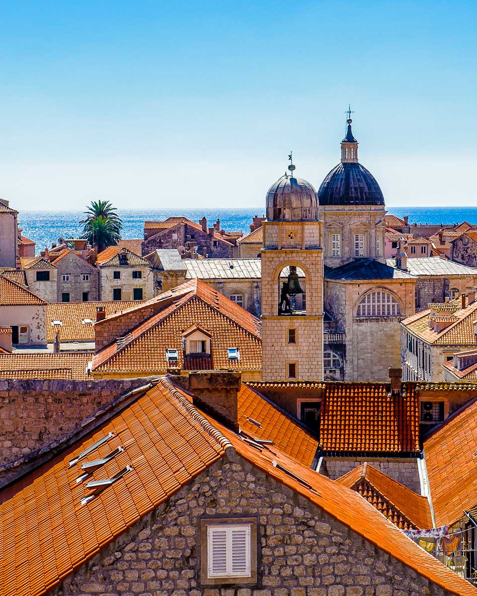 Rooftops seen in Old City in Dubrovnik Croatia