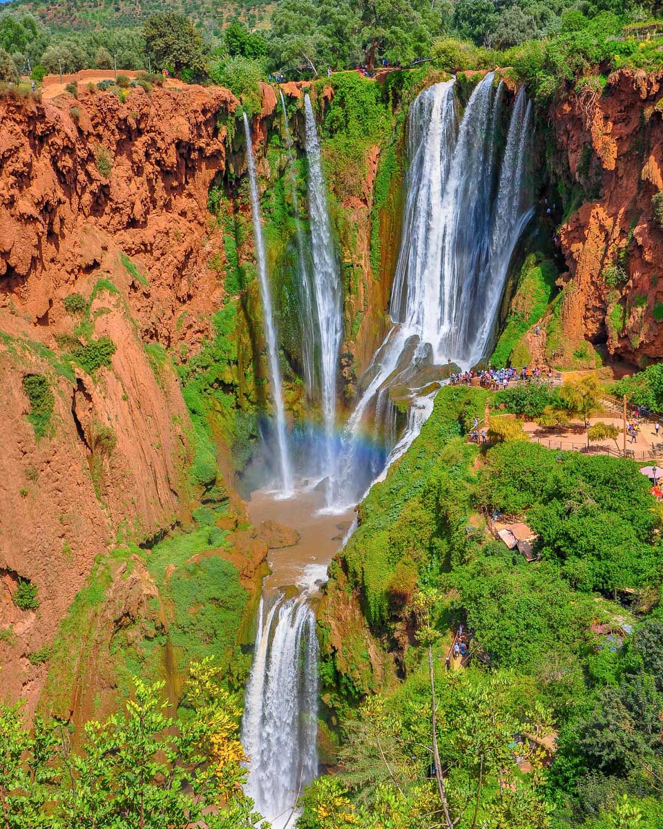 Scenic picture of Ouzoud Waterfalls on a day trip from Marrakech, Morocco
