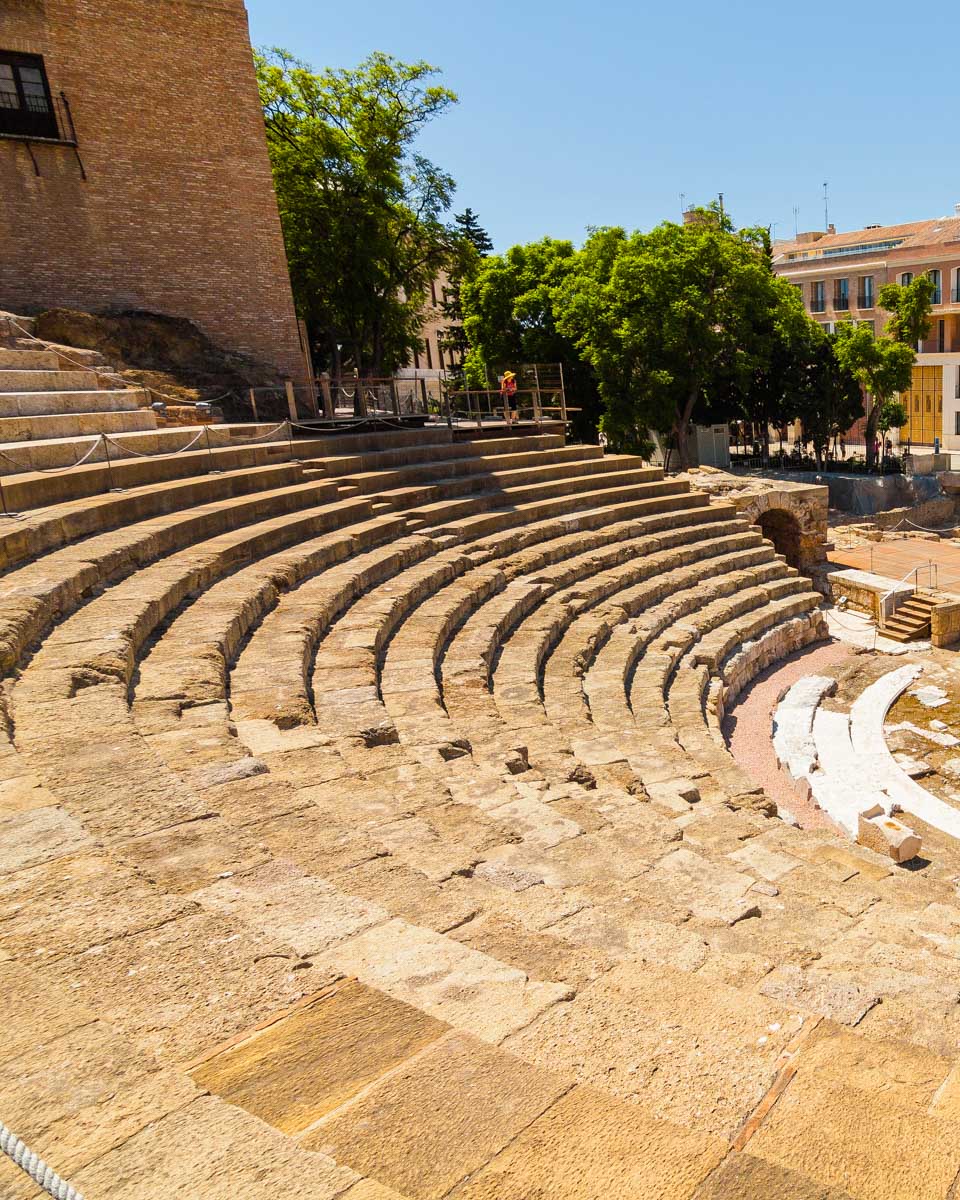 The Roman Theatre seen on an ebike tour in Malaga, Spain