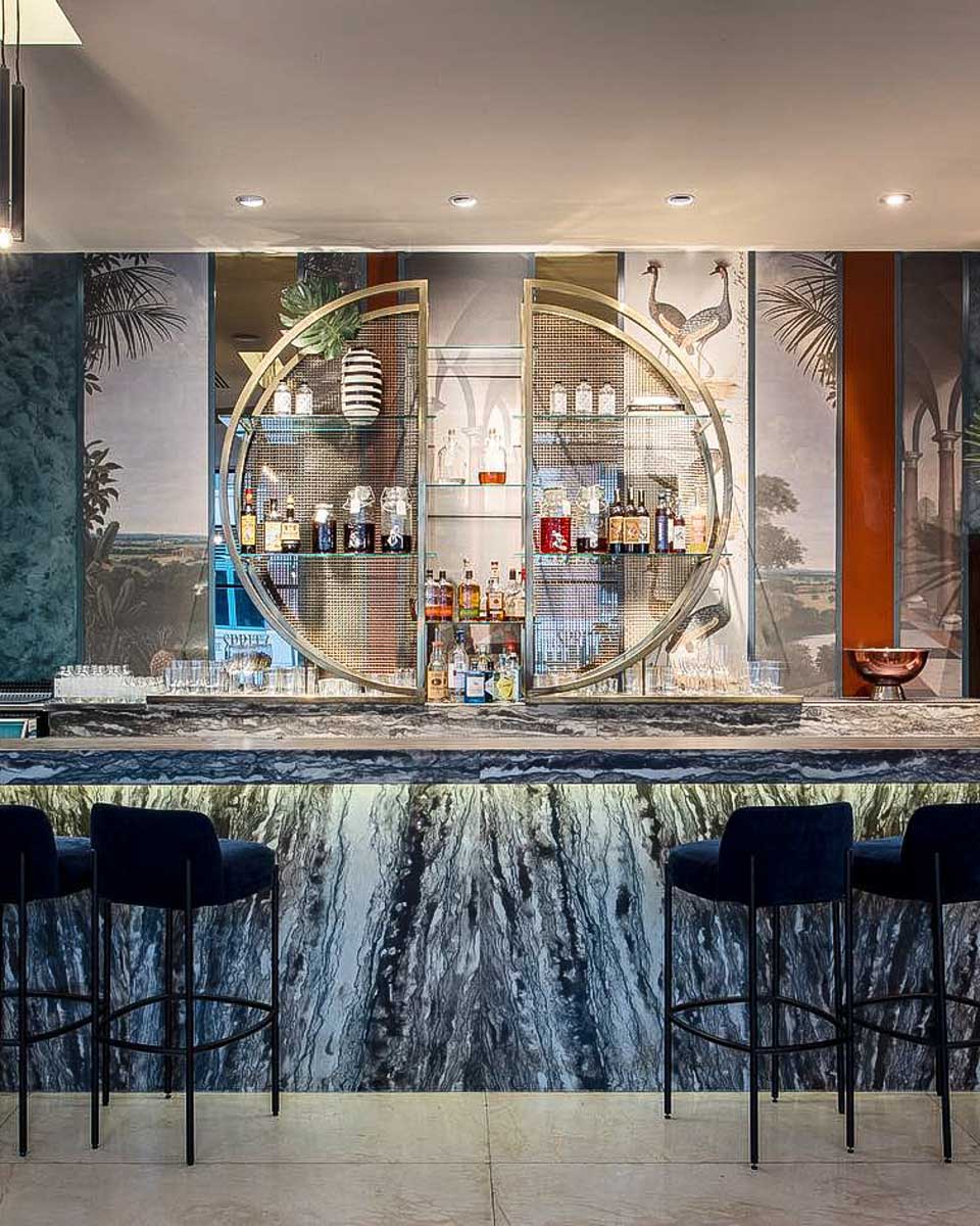 The cocktail bar at Opus Hotel in Vancouver BC