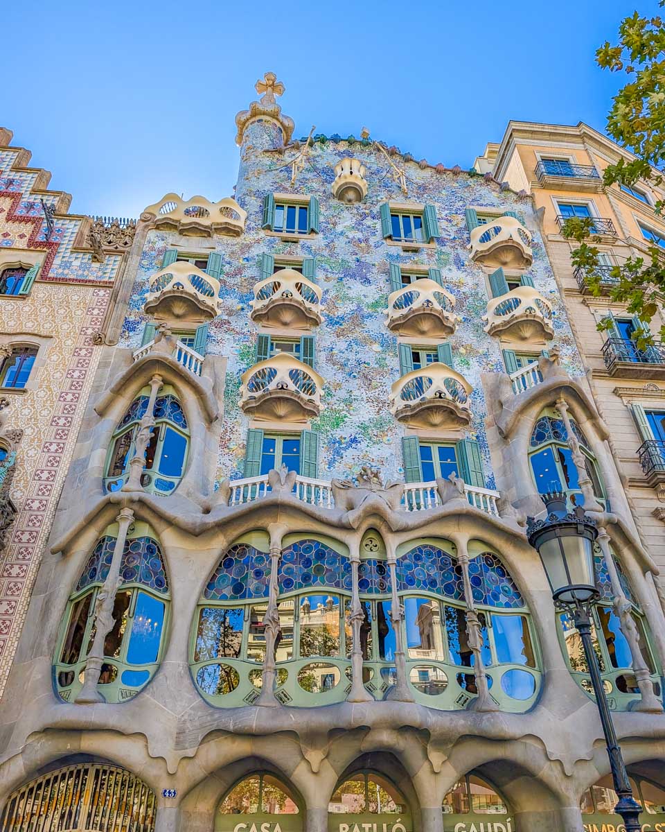 The outside of Casa Batllo in Barcelona, Spain
