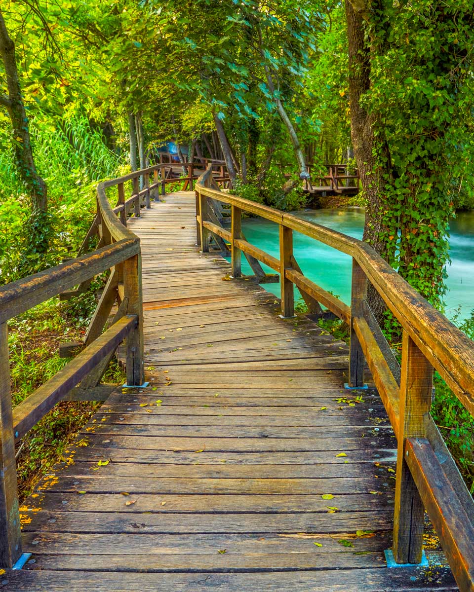 A boardwalk seen in Krka National Park on a tour from Split Croatia
