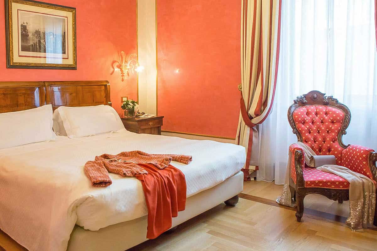 A hotel room at the Due Torri Hotel in Verona Italy