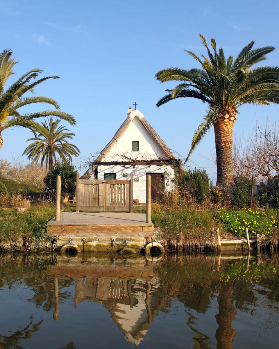 A house in El Palmar fishing village seen in Albufera Natural Park on a tour from Valencia Spain