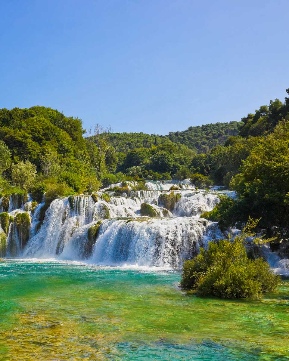 A-waterfall-in-Krka-National-Park-seen-on-a-tour-from-Split-Croatia