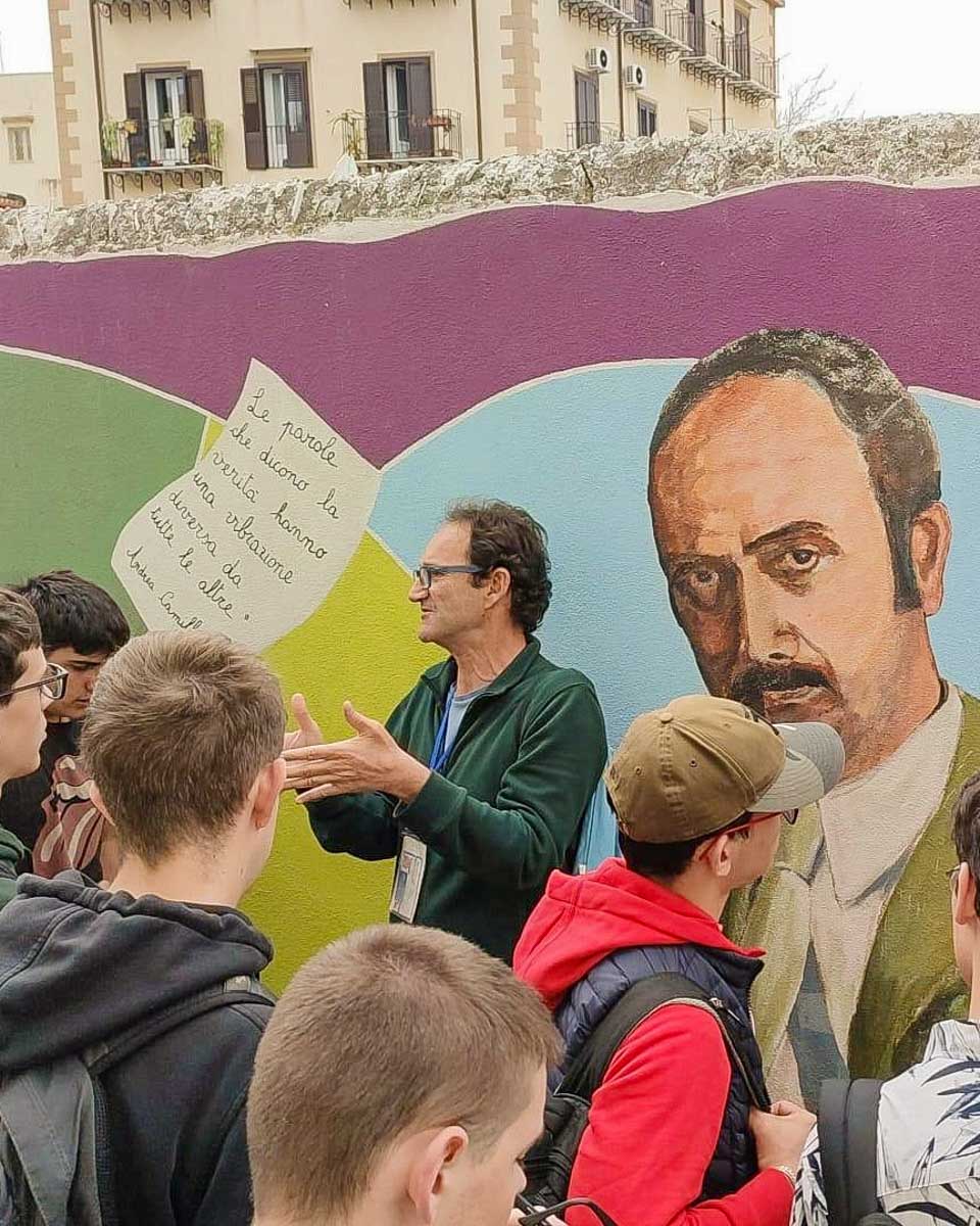 Addiopizzo Travel mural of victims of the mafia in Palermo Sicily Italy