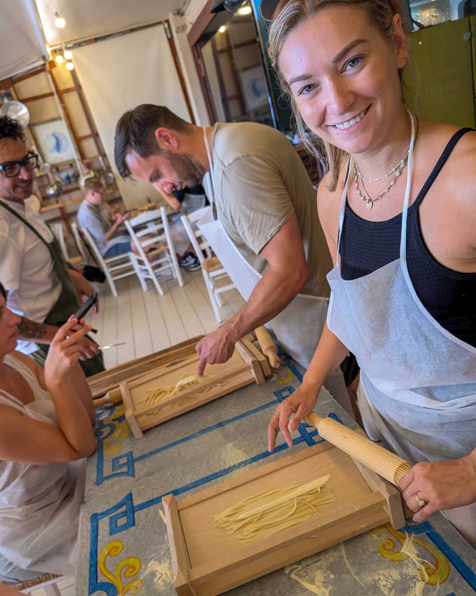 Bailey-makes-noodles-during-a-cooking-class-in-Positano Italy