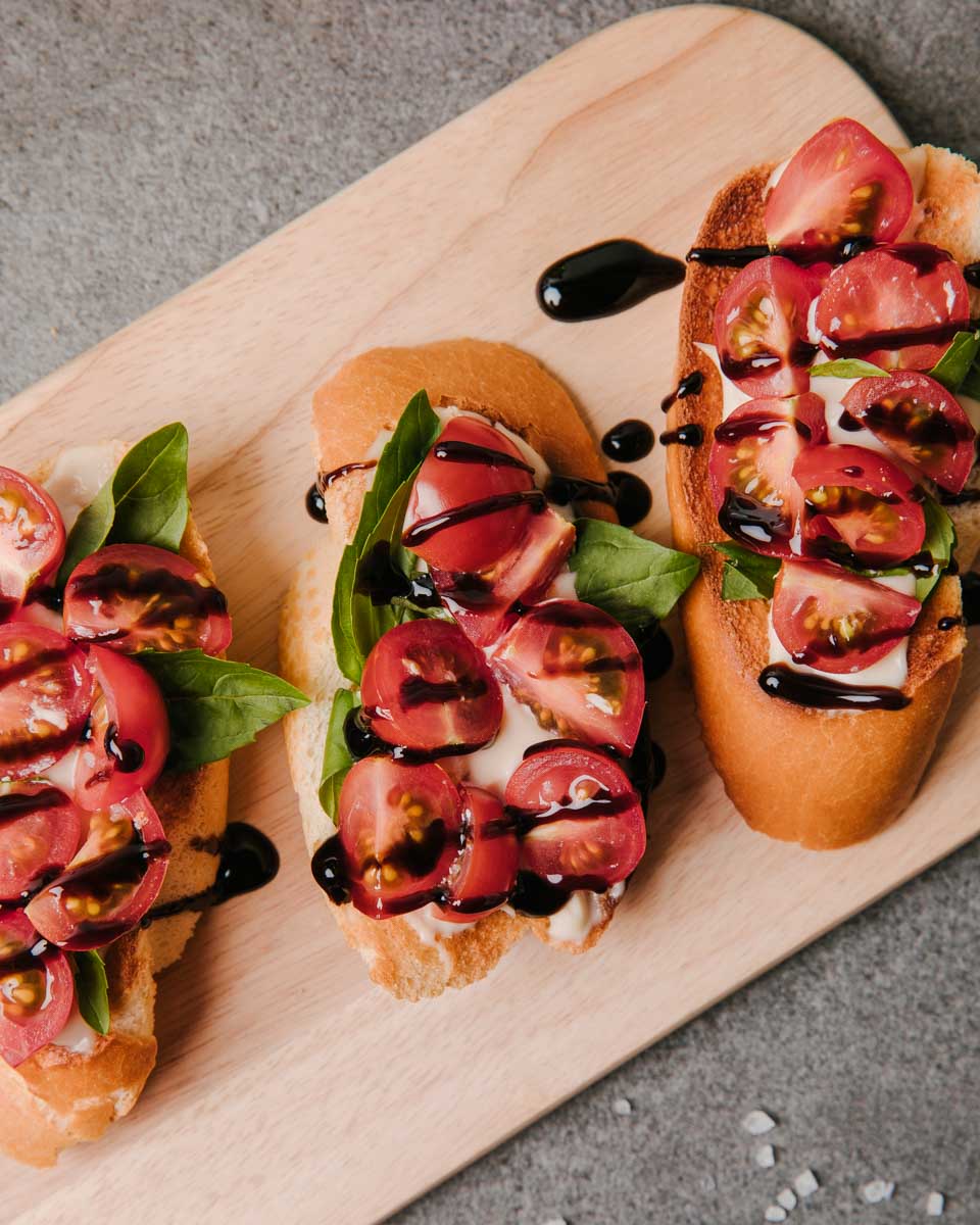 Bruschetta made during a cooking class in Florence Italy