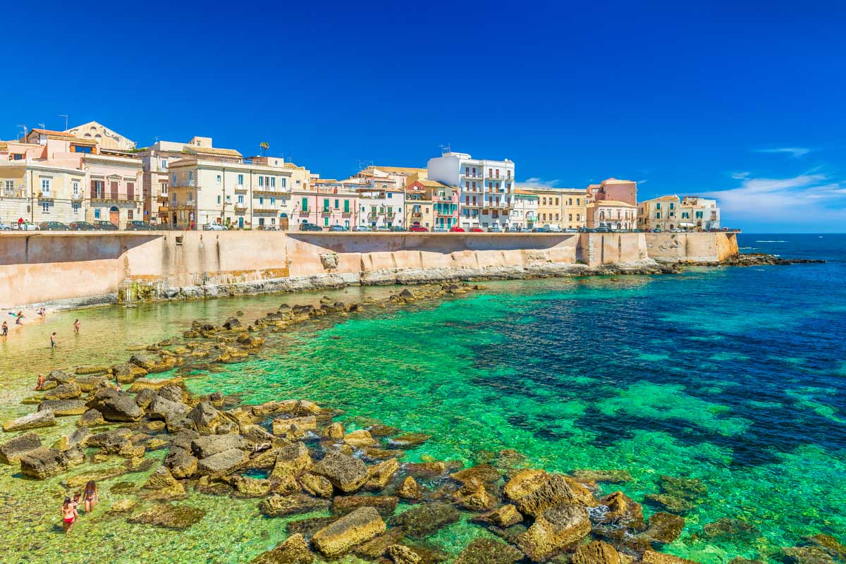 Cityscape of Ortygia in Sicily Italy