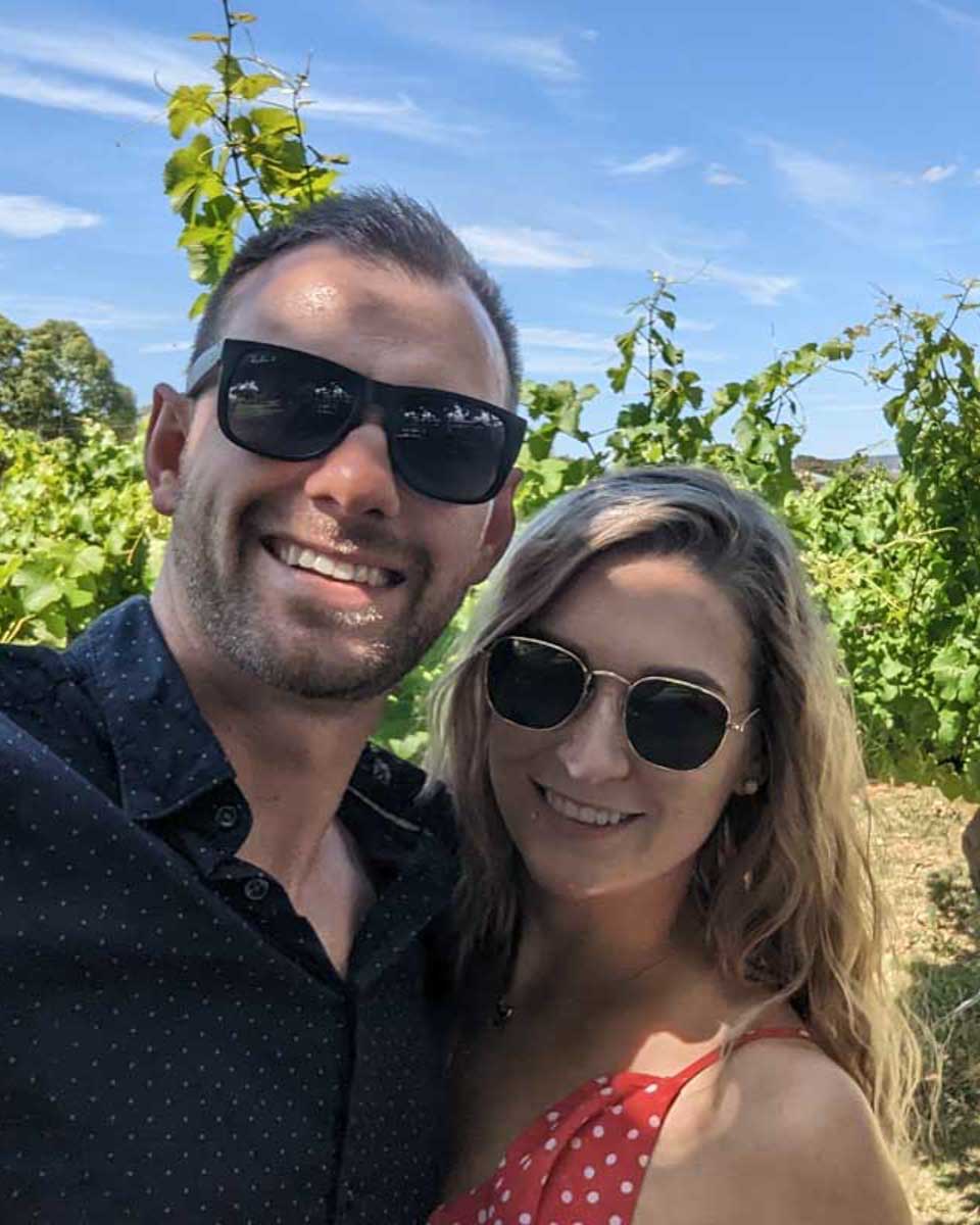 Daniel-and-Bailey-take-a-selfie-at-a-winery-near-Siena Italy