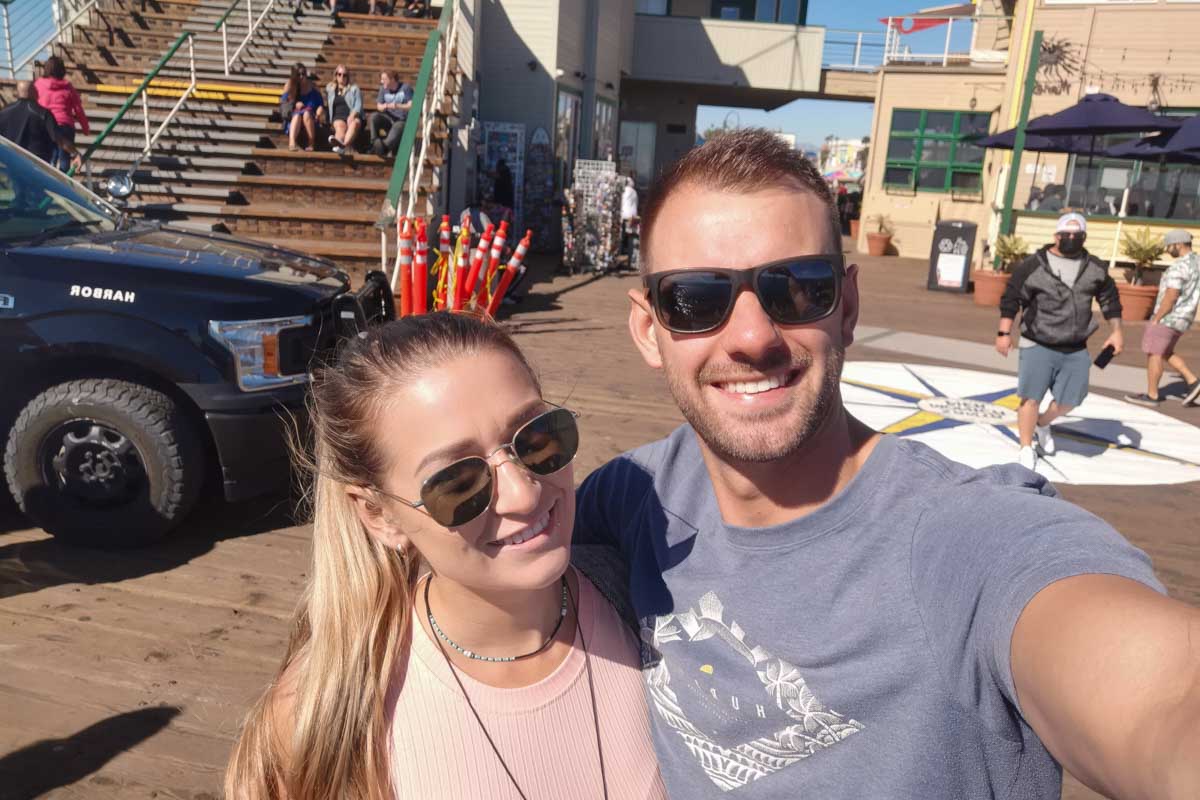 Daniel and Bailey take a selfie in Los Angeles California United States