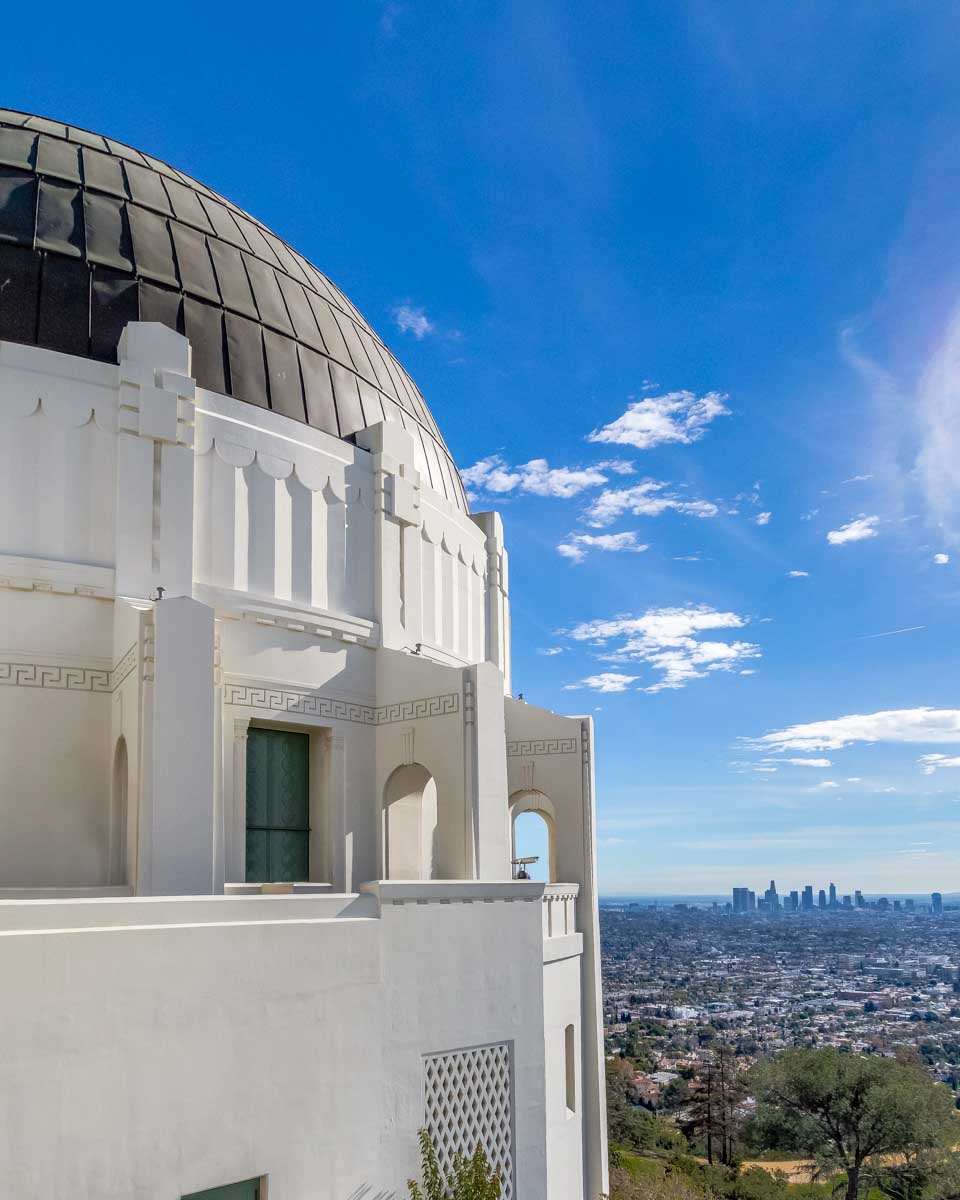 Griffith Observatory in Los Angeles with a view of the skyline