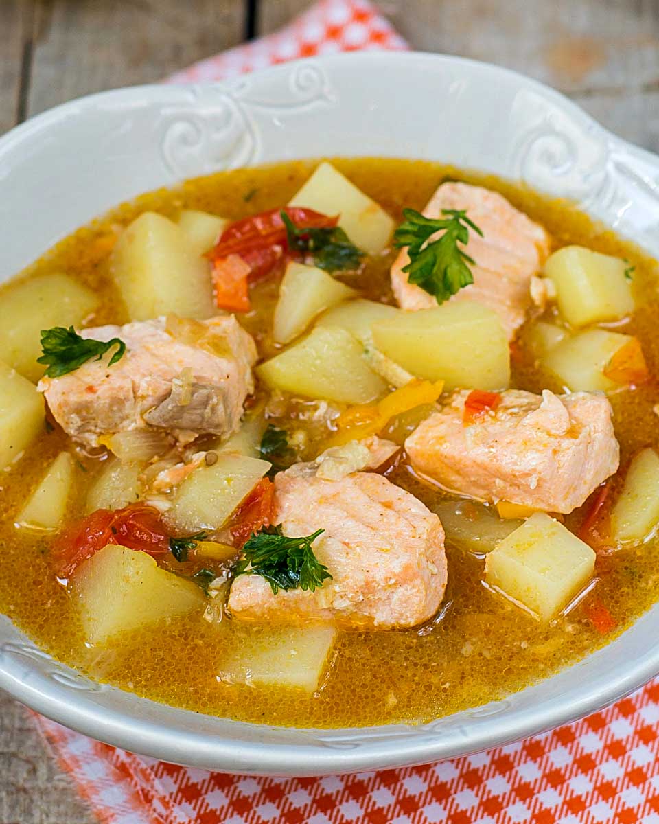 Marmitako tuna stew made during a coking class in Bilbao Spain
