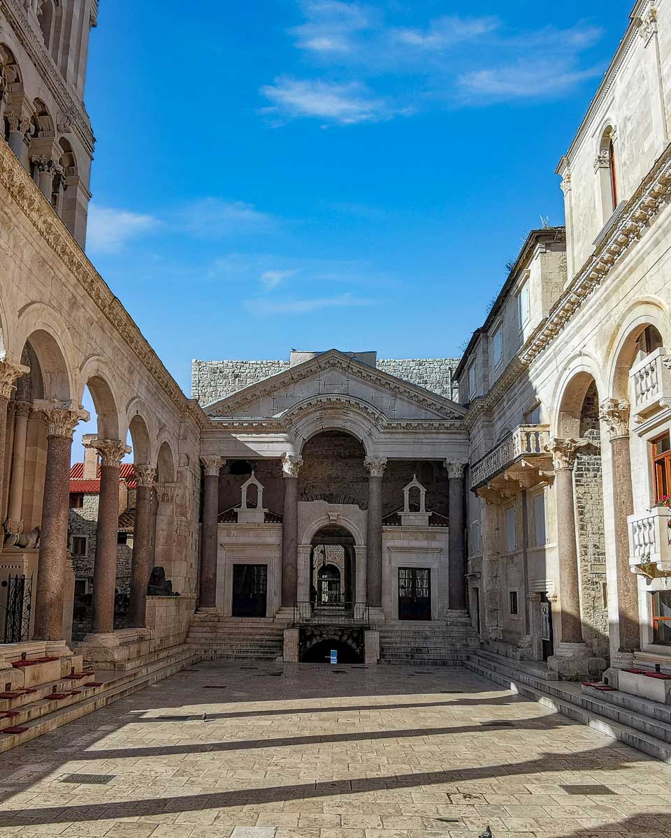Part of diocletian's palace seen on a walking tour of Split Croatia