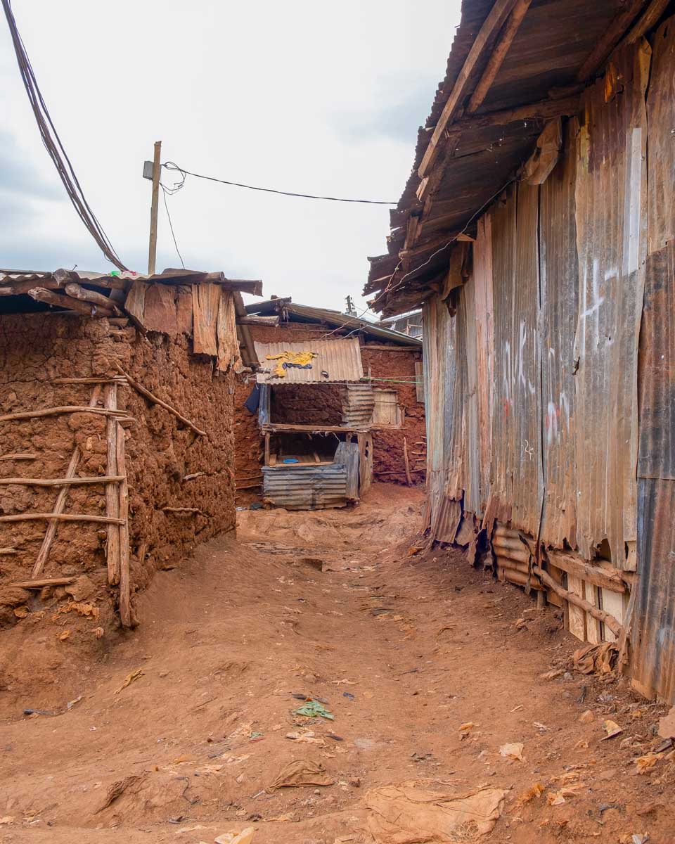 Part of the Kibera Slum seen on a tour of Nairobi Kenya