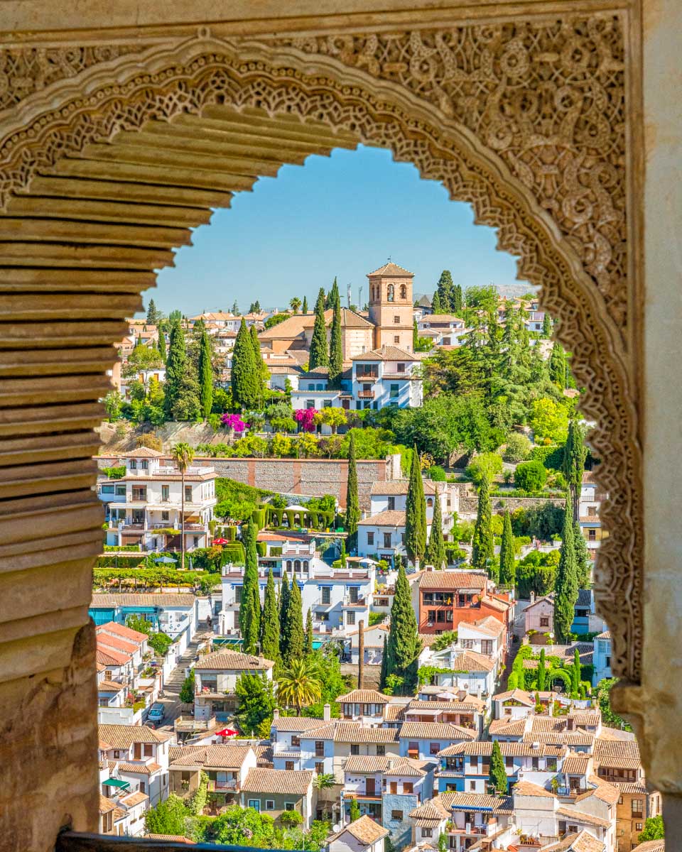The Albaicin district in Granada as seen from the Alhambra, Spain