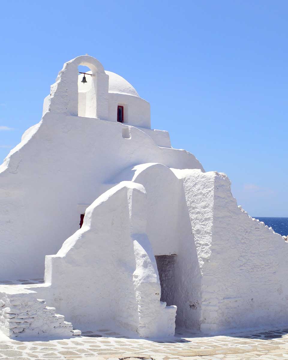 The Church of Paraportiani seen on a tour in Mykonos Greece