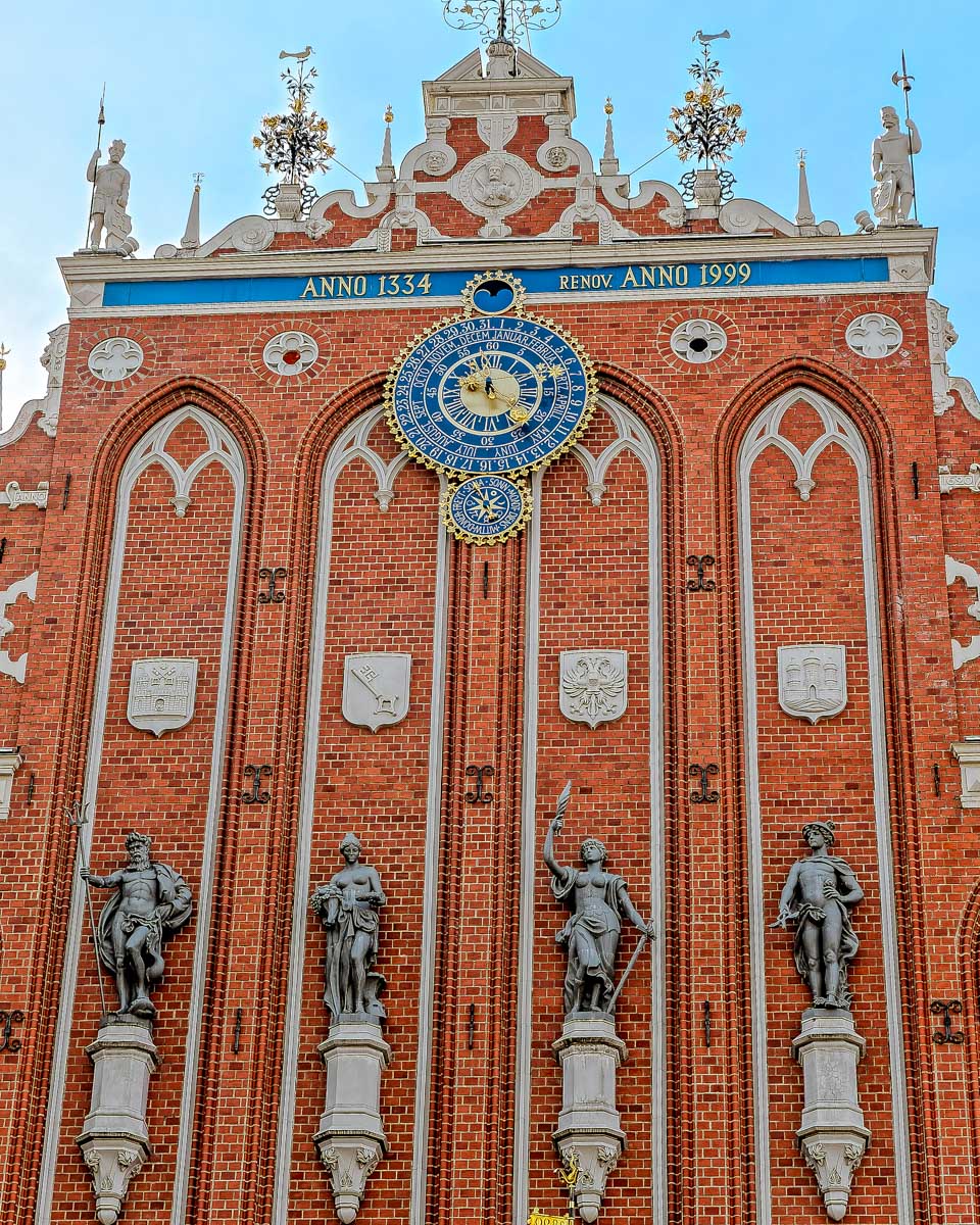 The House of the Black Heads seen on a walking tour in Riga Latvia