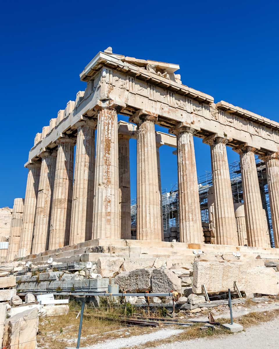 The Parthenon seen up close on a guided tour in Athens Greece