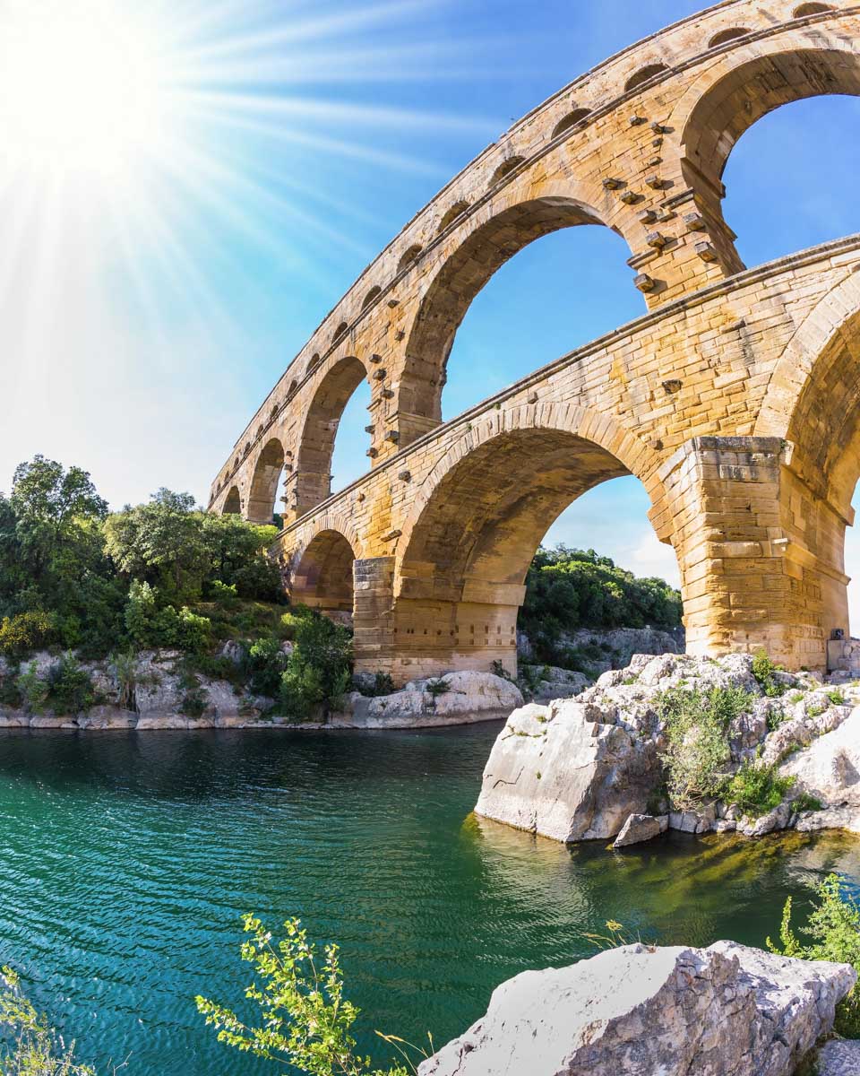 The Pont du Gard bridge seen on a tour from Marseille France