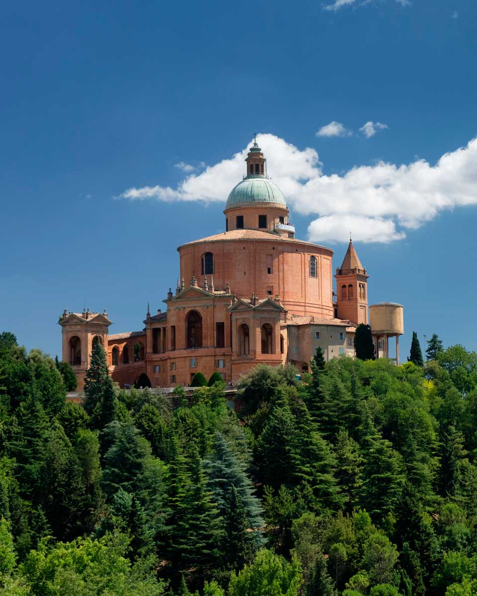 The Sanctuary of San Luca seen on an e-bike tour in Bologna Italy