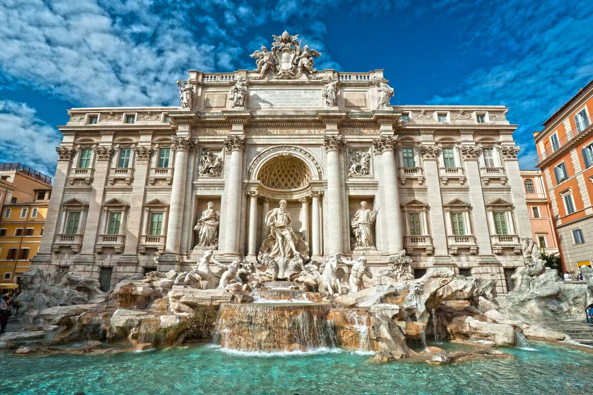 The Trevi Fountain in Rome Italy