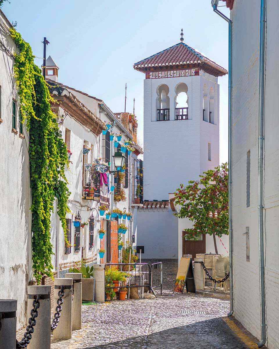 The albaicin district of Granada seen on a walking tour in Granada Spain