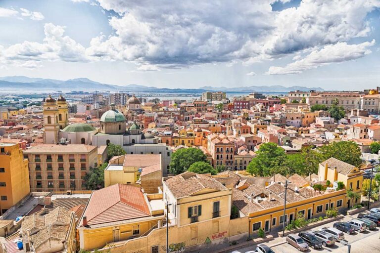 The city of Cagliari Italy seen from above