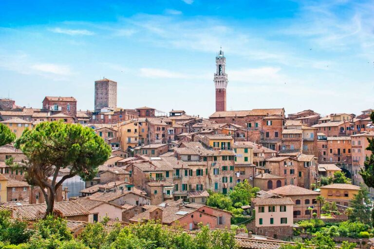 The view of Siena Italy cityscape