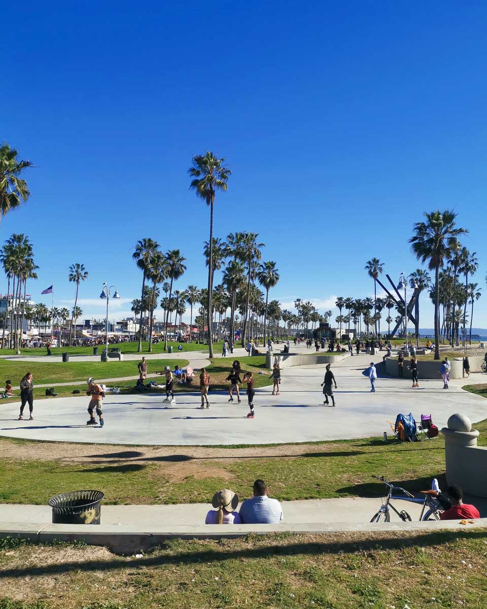 Venice Beach seen on a bike tour in Los Angeles California United States