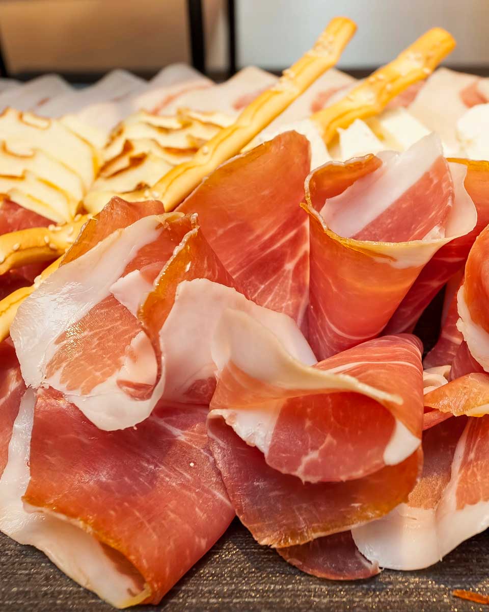 prosciutto we tried on a tour from Bologna Italy