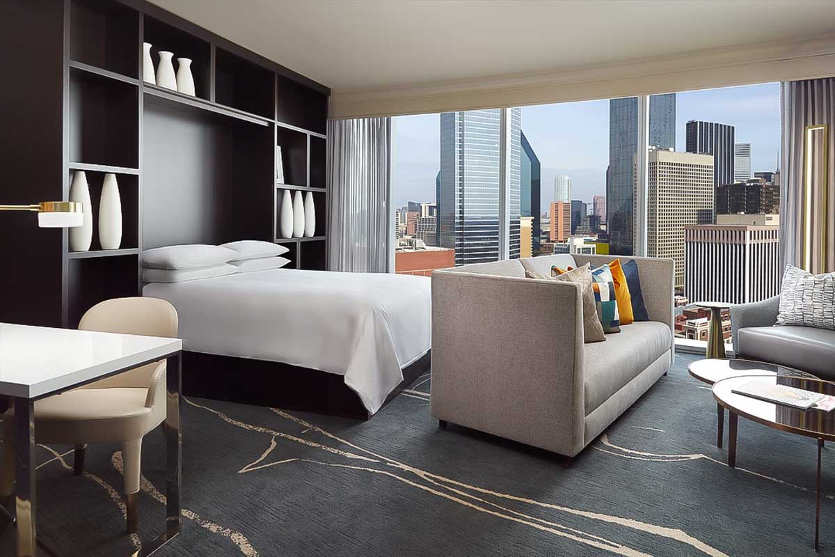 A hotel room at the Omni Dallas Hotel