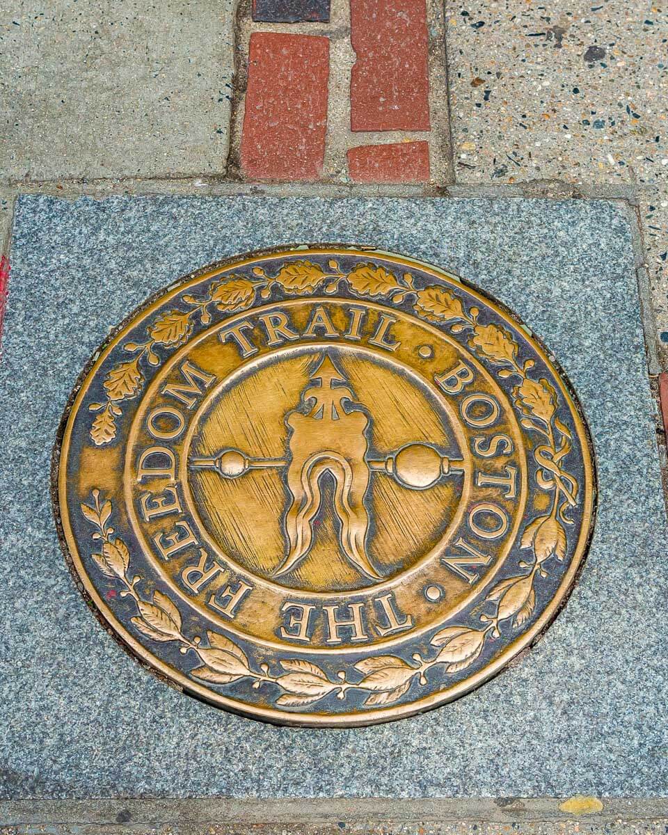 A sign for the freedom trail in Boston Massachusetts