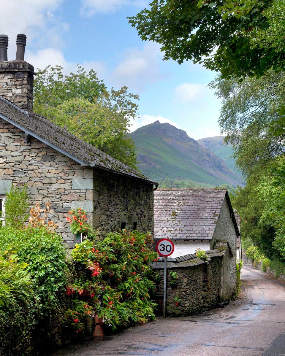 A street in Grasmere seen on a tour from Liverpool England