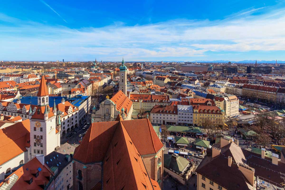 Alter St Peters church seen in Munich Germany