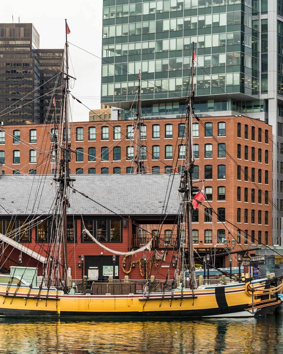 Boston Tea Party Museum and historic ship Beaver on a tour in Boston Massachusetts