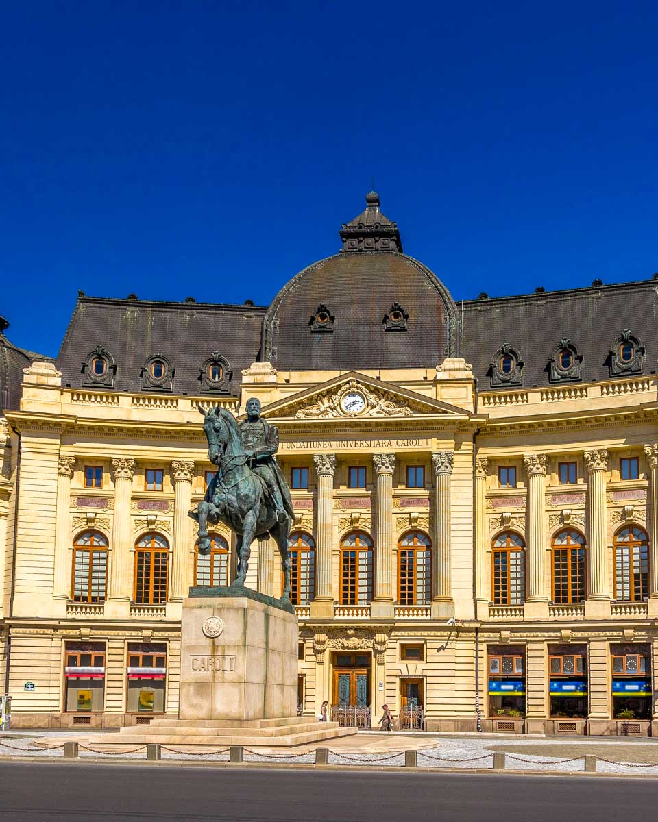 Bucharest Romania revolution square seen on a tuk tuk tour