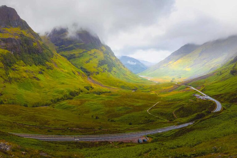 Glencoe Valley seen on a tour from Glasgow Scotland