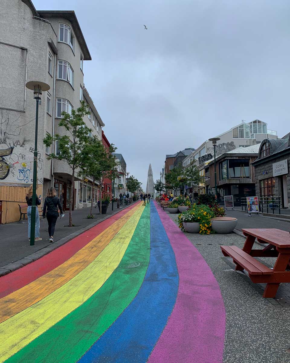 In downtown Reykjavik Iceland on a walking tour