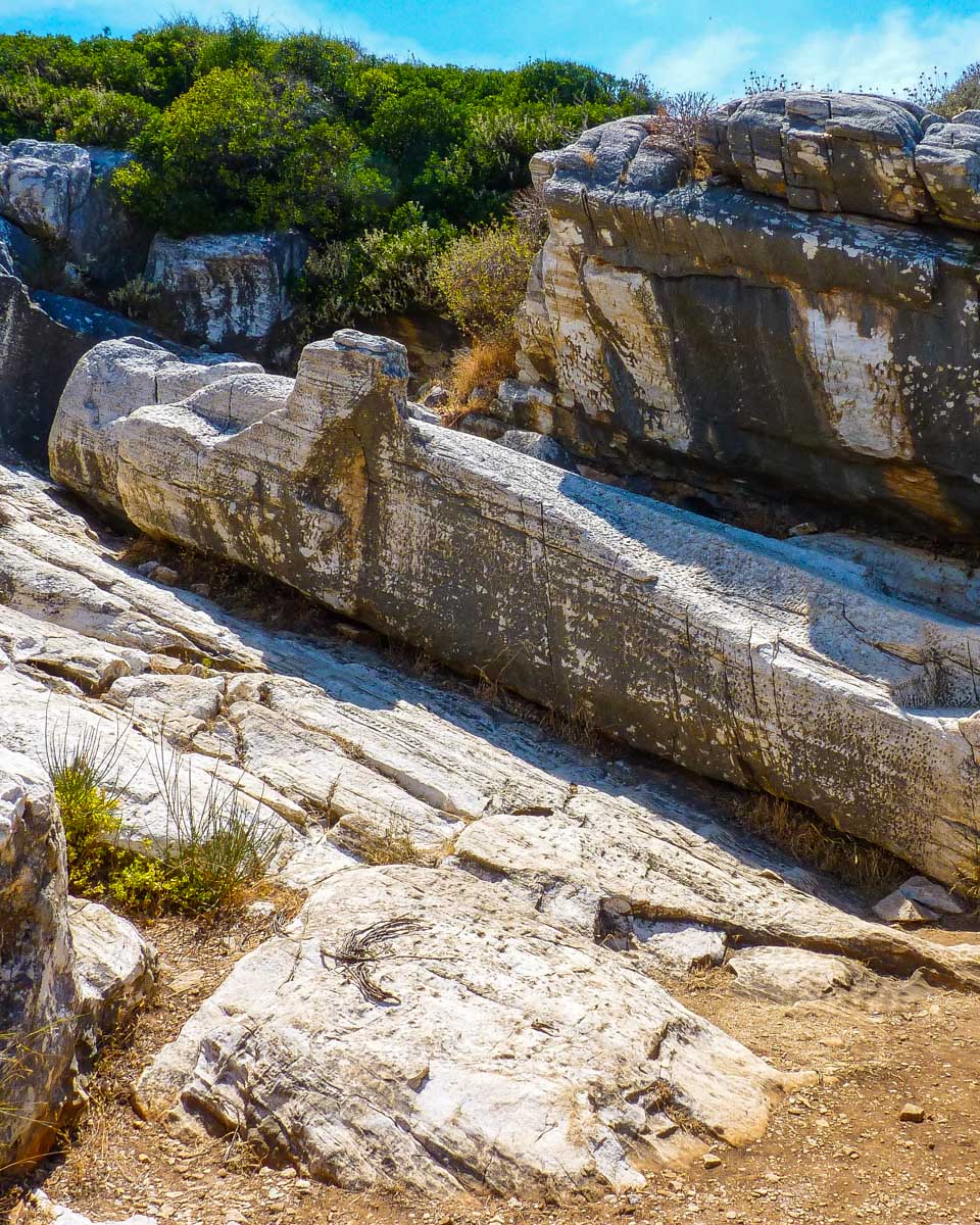 Kouros of Apollonas statue seen on a tour from Naxos Greece