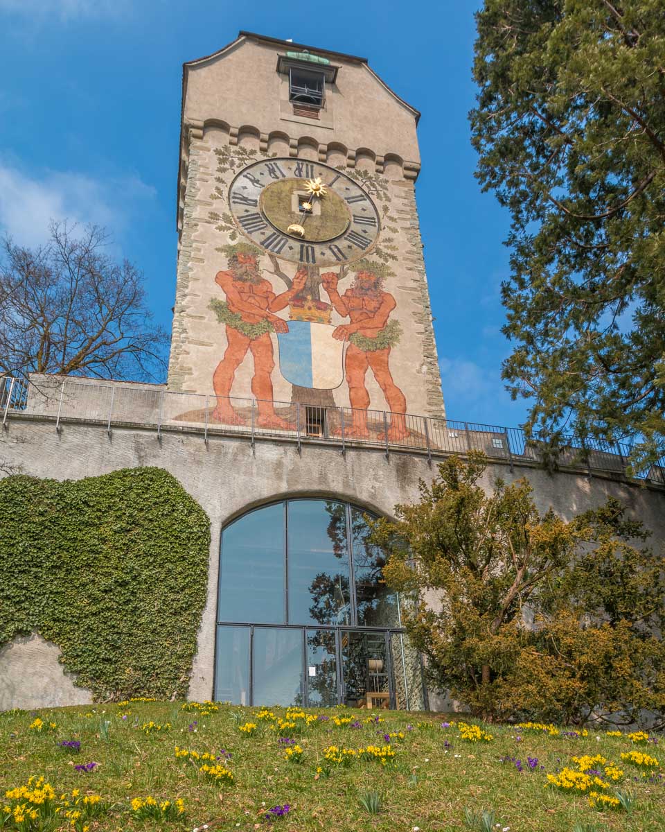 Lucerne city wall and tower in Lucerne Switzerland
