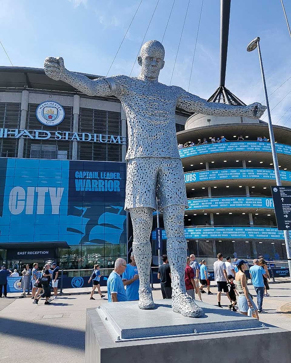 Manchester City Stadium Statue in Manchester UK
