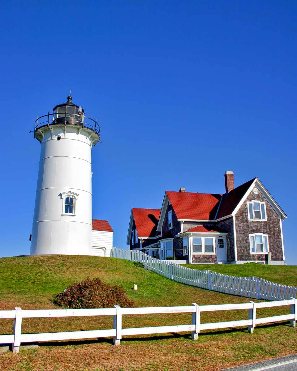 Nobska lighthouse on Martha's Vineyard on a tour from Boston Massachusetts