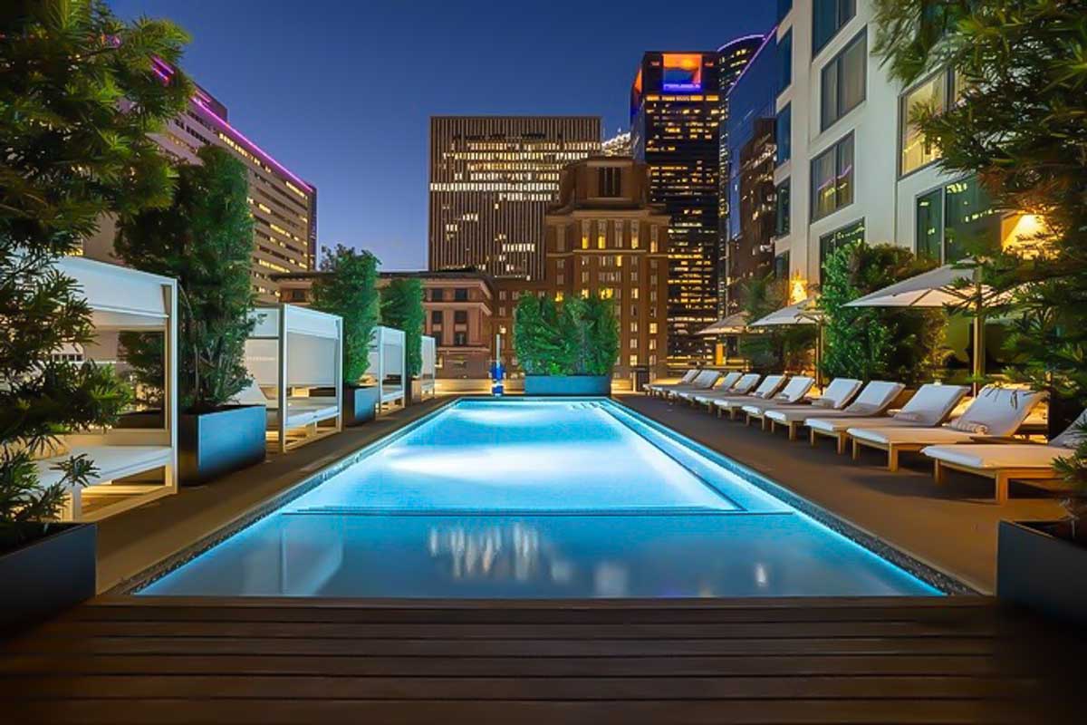 Outdoor pool at the in Houston Texas
